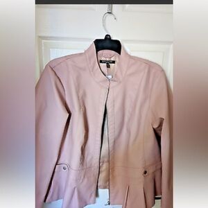 Baccini size 3X pink faux leather jacket zipper